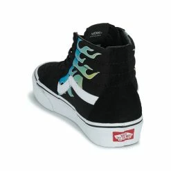 Vans - SK8-HI FLAM Noir / Bleu / Vert -Baskets mode Soldes Boutique 22872634 500 E